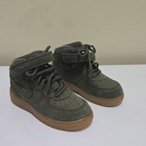 Nike Olive Green High-Top Sneakers with Gum Sole